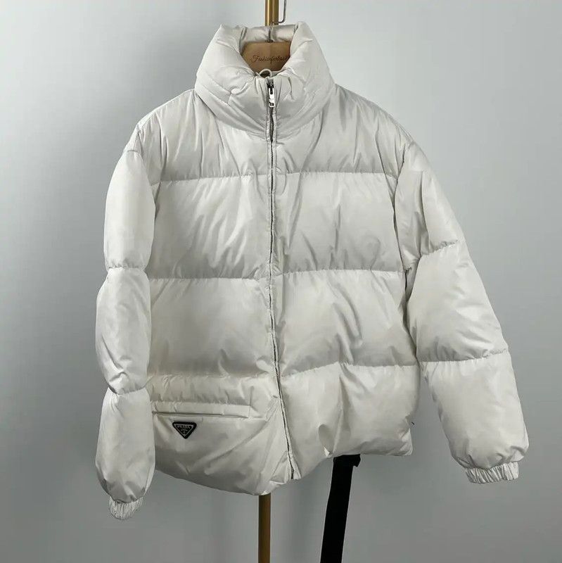 Prada Prada White Recycled Fiber Women's Puffer Jacket Size XS / US 0-2 / IT 36-38 - 1 Thumbnail
