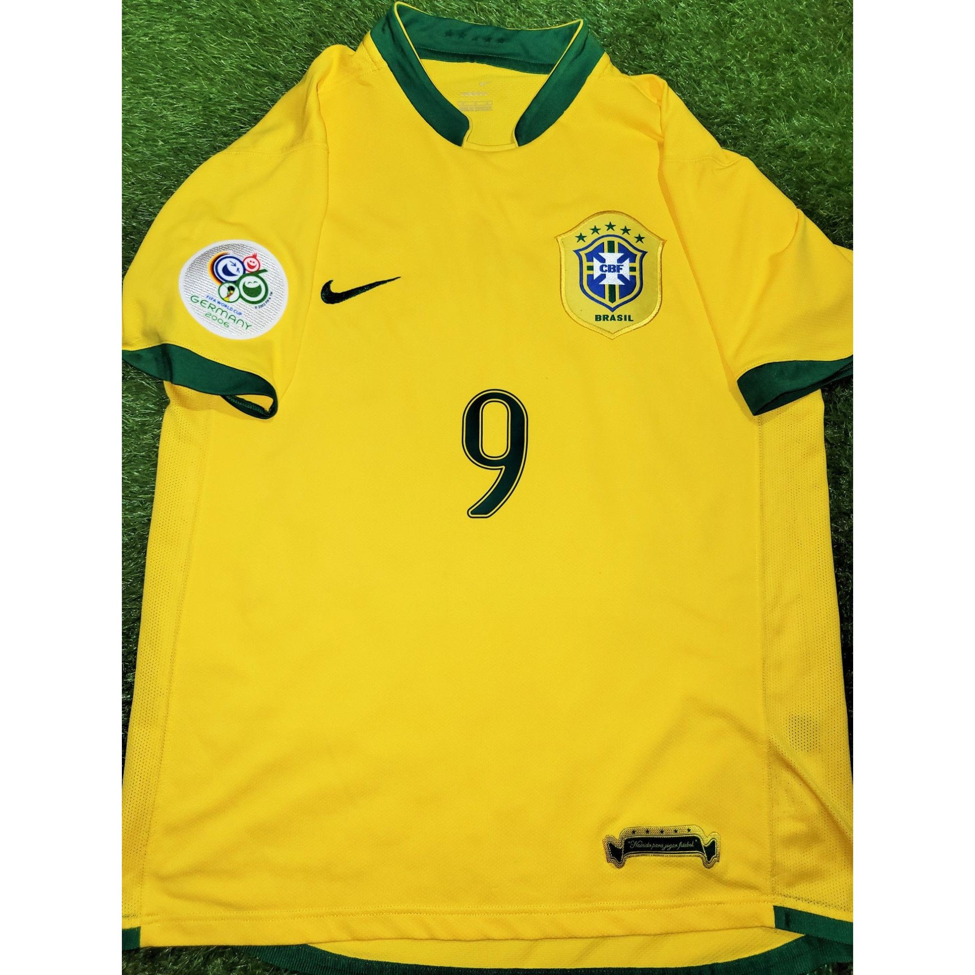 Nike Ronaldo Brazil 2006 World Cup Home Soccer Jersey Shirt M SKU#S6AOM 103889