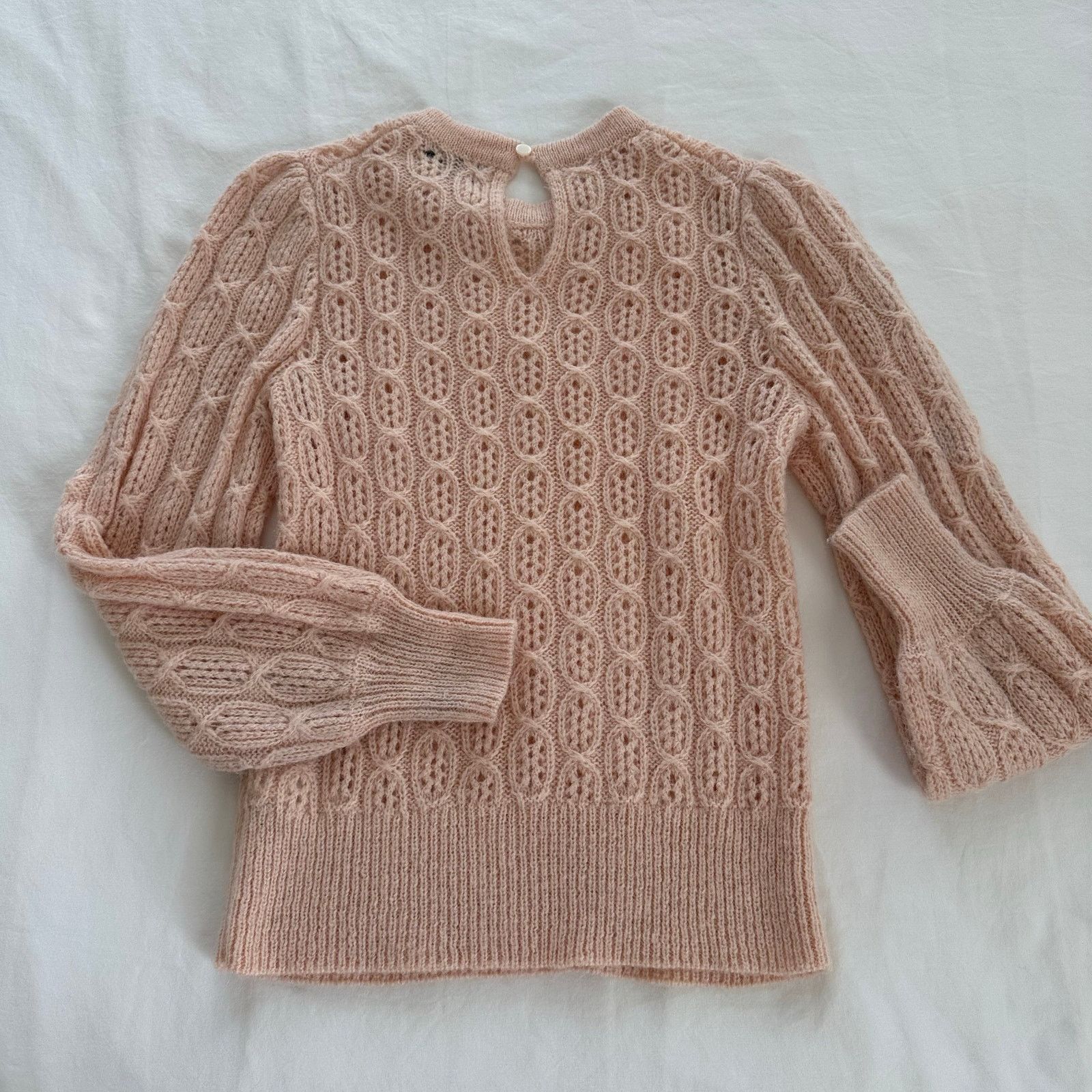 J.Crew J.Crew Balloon Sleeve Cable Knit Sweater Pink Size XS Size XS / US 0-2 / IT 36-38 - 5 Thumbnail