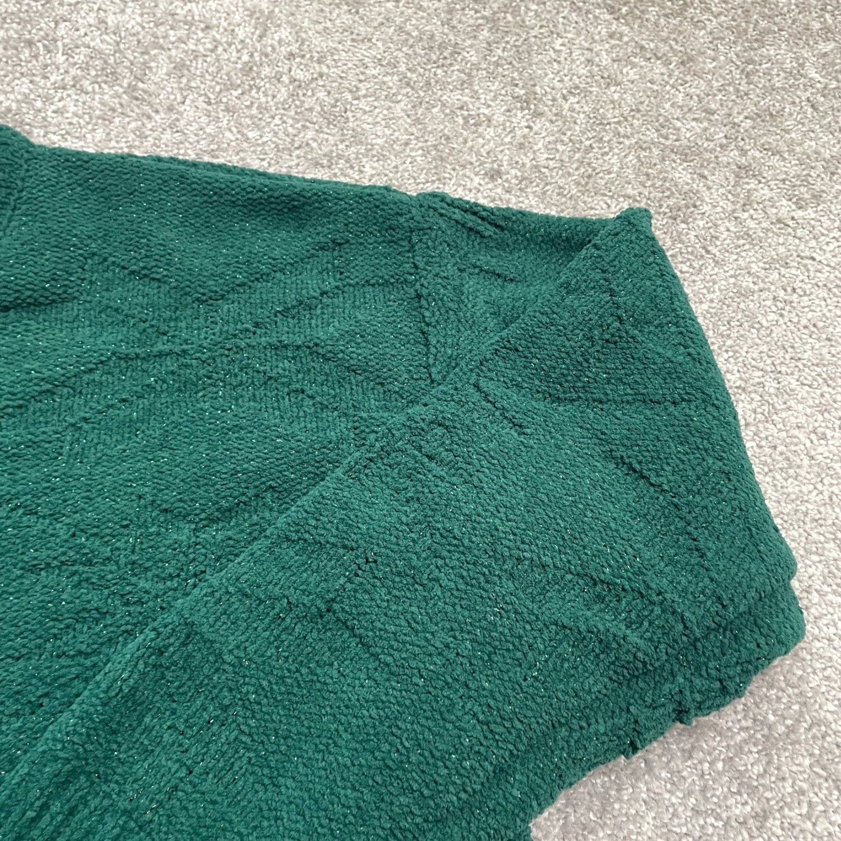 Weatherproof Weatherproof Womens Sweater XL Green Metallic Glitter Crew Neck Pullover Size XL / US 12-14 / IT 48-50 - 3 Thumbnail