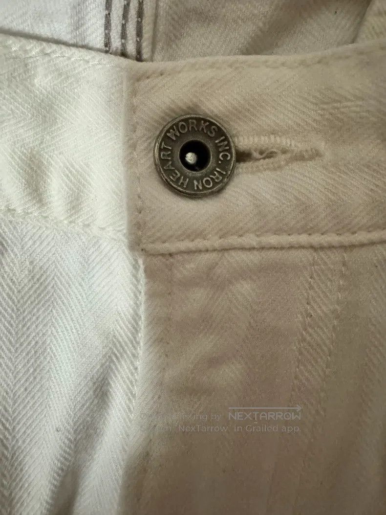 Iron Heart Iron Heart Rare White Herringbone Work Pants Size US 31 - 7 Thumbnail