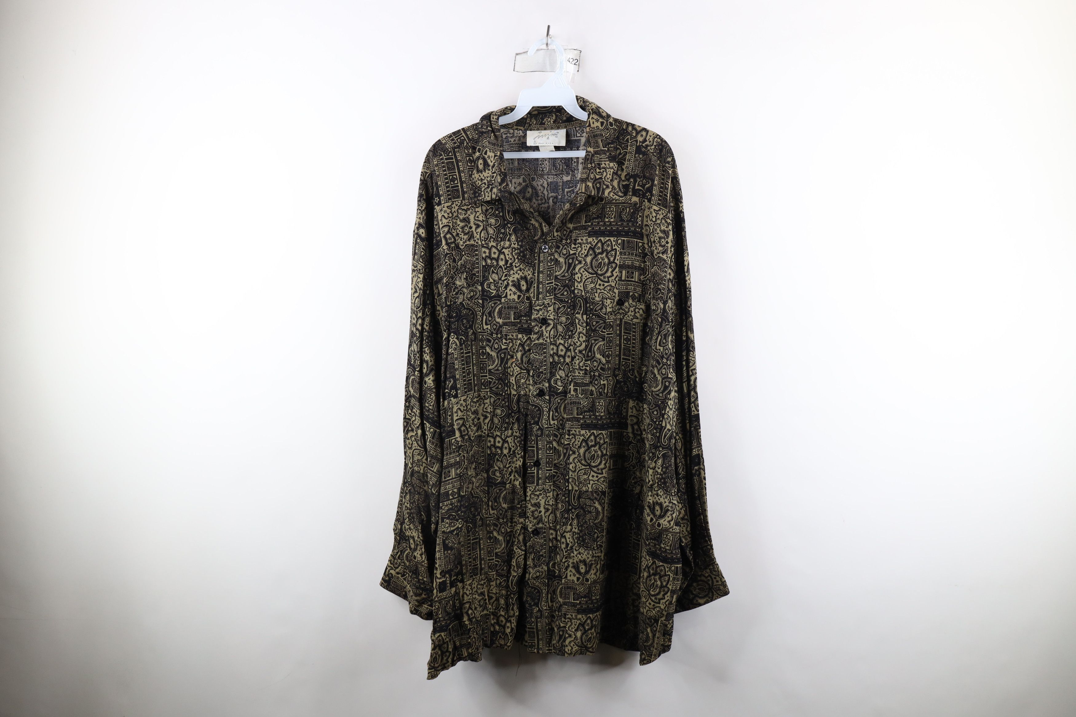 Vintage Vintage 90s Streetwear Flower Collared Button Shirt USA Size US XXL / EU 58 / 5 - 1 Thumbnail