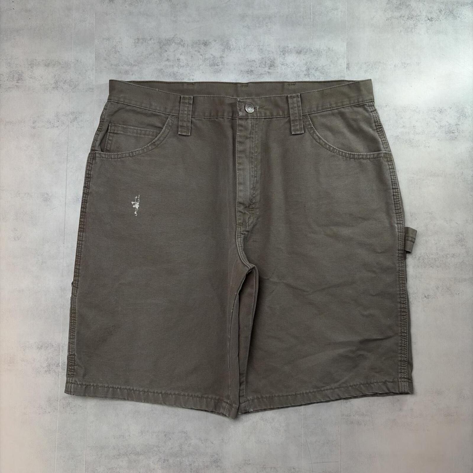 Dickies Y2K Olive Green Dickies Carpenter Baggy Distressed Shorts Size US 34 / EU 50 - 4 Thumbnail