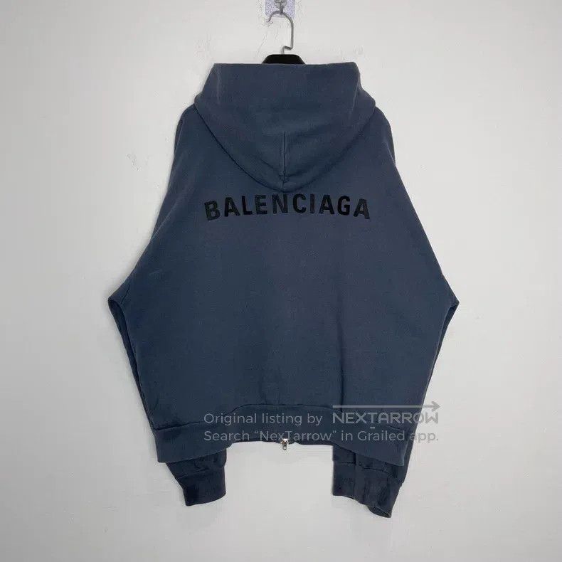 Balenciaga Balenciaga Embroidered zippered hooded cardigan distressed Size US XL / EU 56 / 4 - 2 Thumbnail