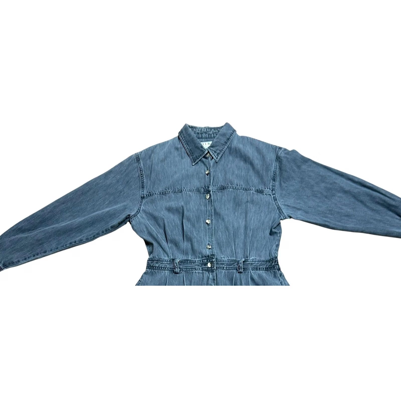 Vintage VINTAGE L.L. BEAN womens Dress Denim Long Sleeve Button Front Black 14P Petite Size XL / US 12-14 / IT 48-50 - 5 Thumbnail
