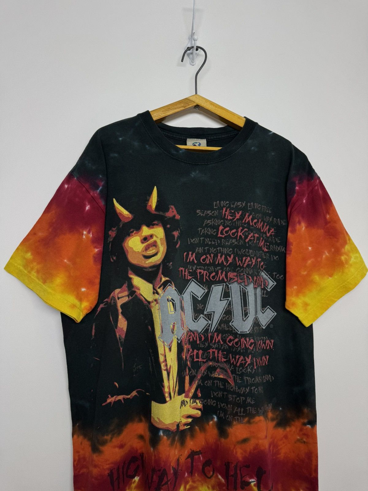 AC/DC Vintage Y2k 2006 Liquid Blue AC/DC All Over Print T-Shirt Size US L / EU 52-54 / 3 - 5 Thumbnail