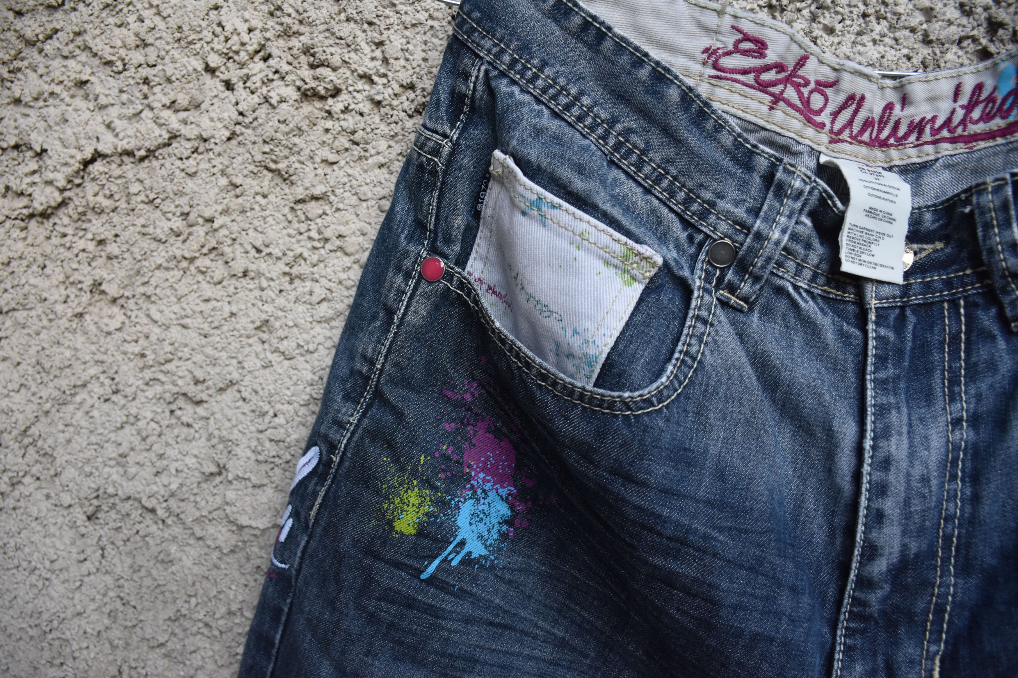 JNCO Vintage Ecko Unltd. shorts baggy pants art graffiti cash 90s Size US 32 / EU 48 - 5 Thumbnail