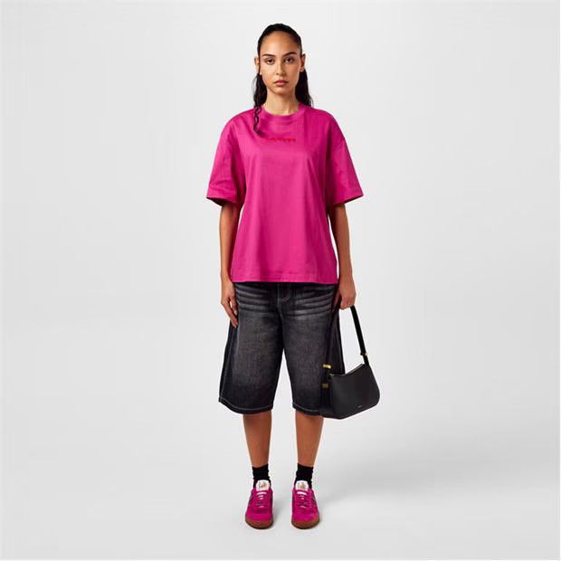 Lanvin o1g2r1mq1024 Logo T-Shirt in Fushia Size S / US 4 / IT 40 - 6 Thumbnail