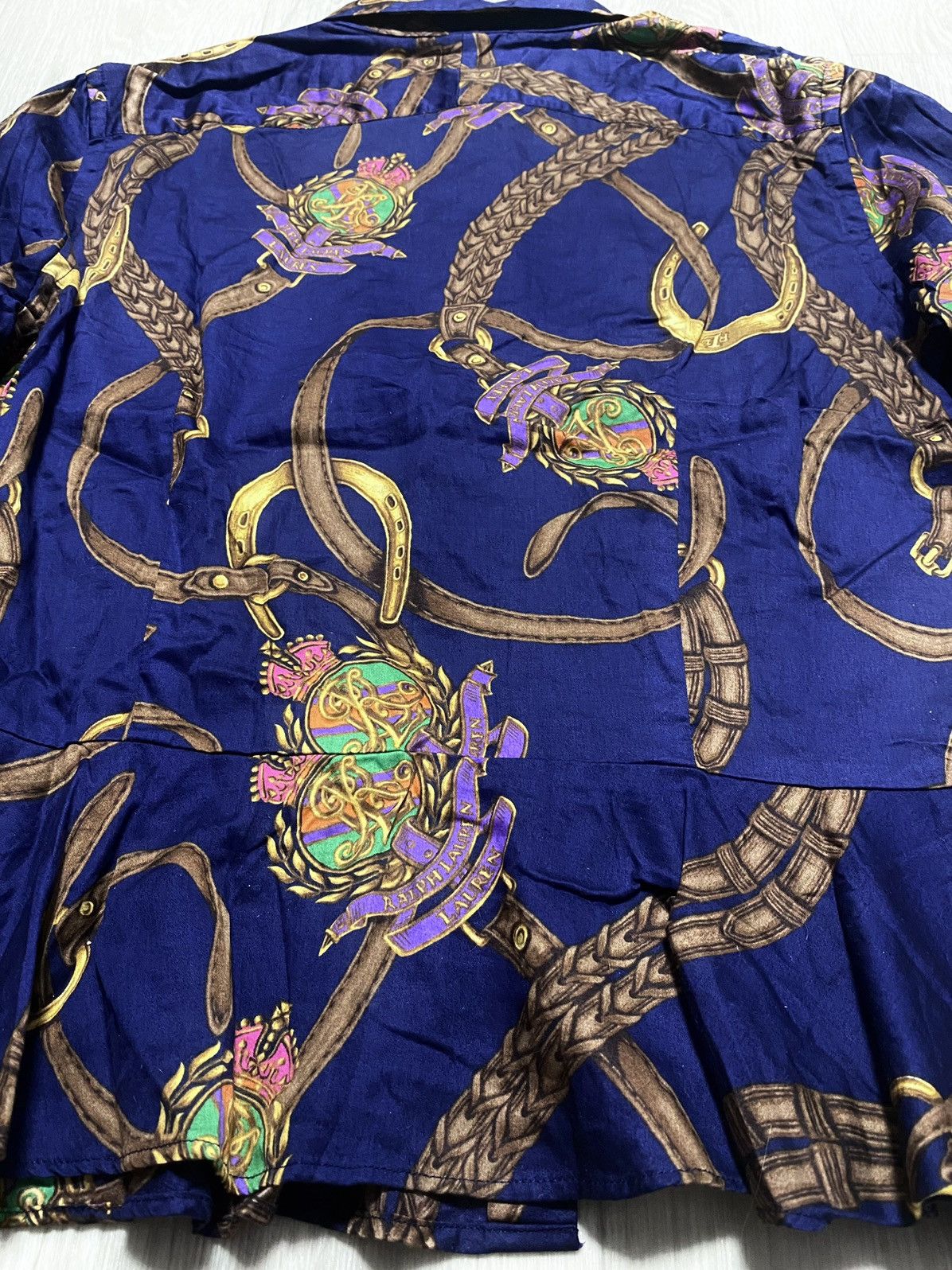 Lauren Ralph Lauren Ralph Lauren Vintage Full Print Monogram Logo Cotton Blouse Size XL / US 12-14 / IT 48-50 - 15 Thumbnail