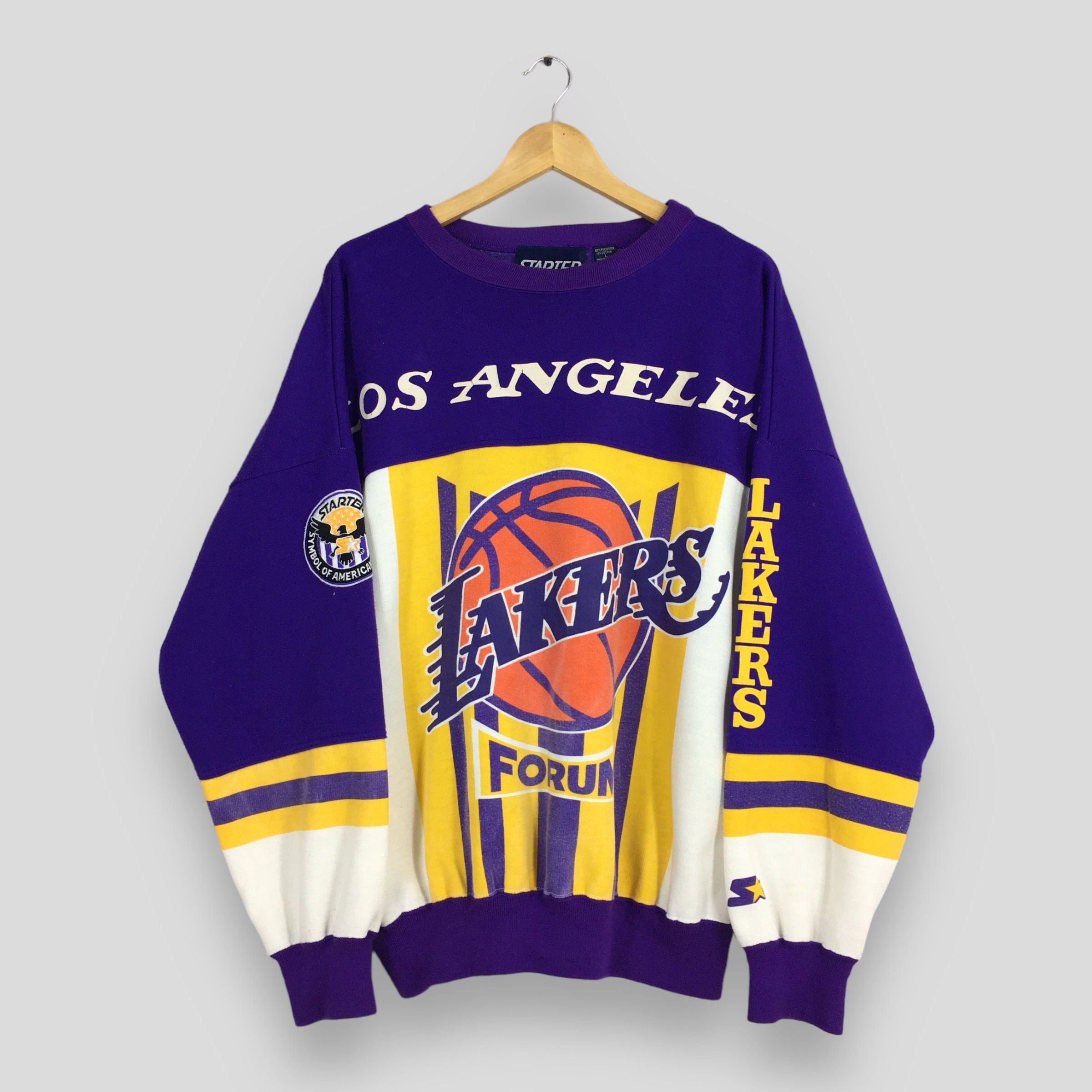 image of L A Lakers x NBA Vintage 90’S Nba Los Angeles Lakers Sweatshirt Large in Purple, Men's