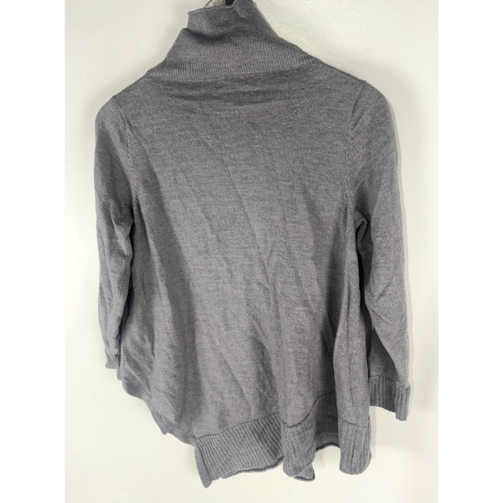 Eileen Fisher Eileen Fisher Women's Pullover Sweater Petite Gray 100% Merino Wool 3/4 Sleeve Turtleneck Fall Winter Size L / US 10 / IT 46 - 4 Thumbnail
