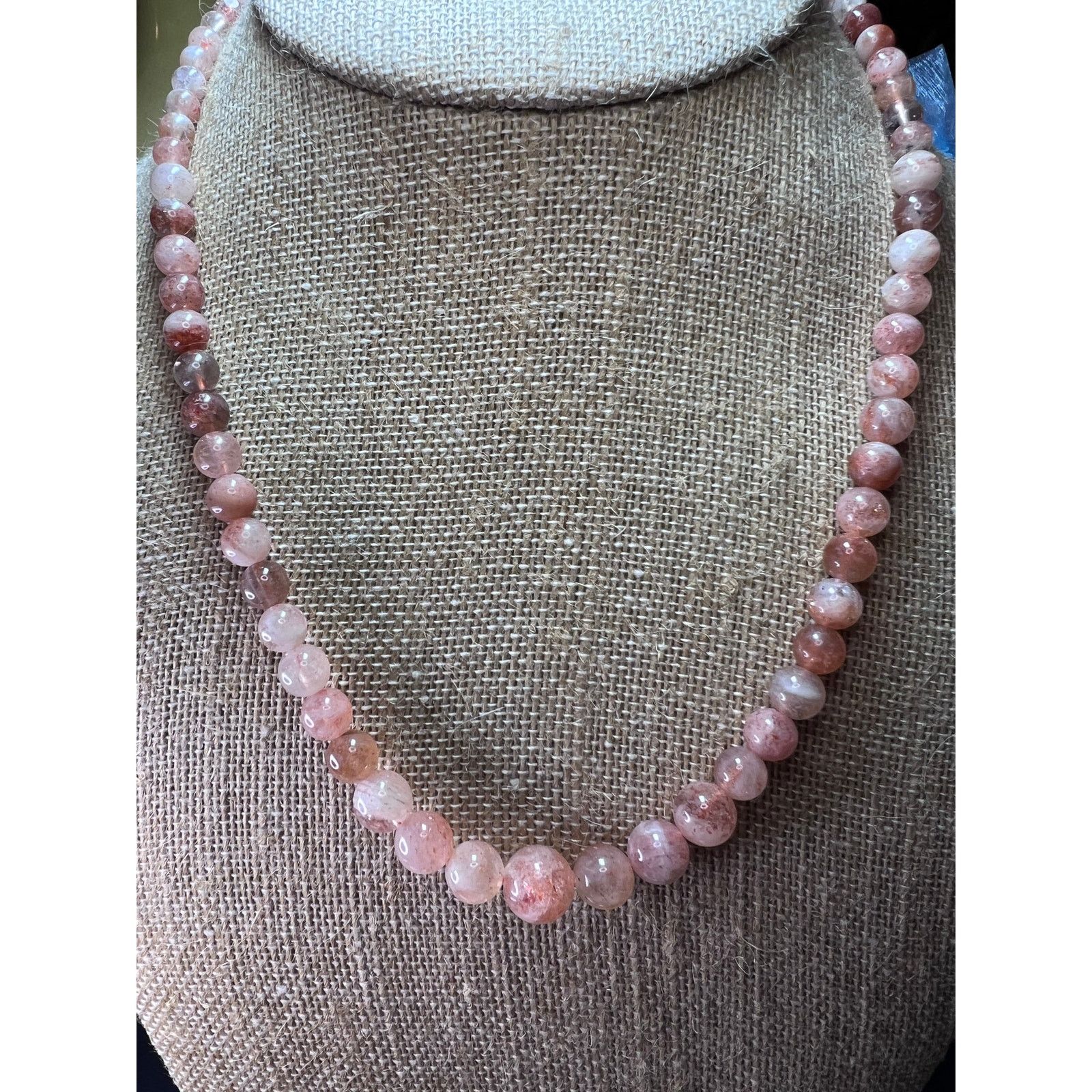 Other Sunstone bead necklace 18 inches with sterling clasp Size ONE SIZE - 5 Thumbnail