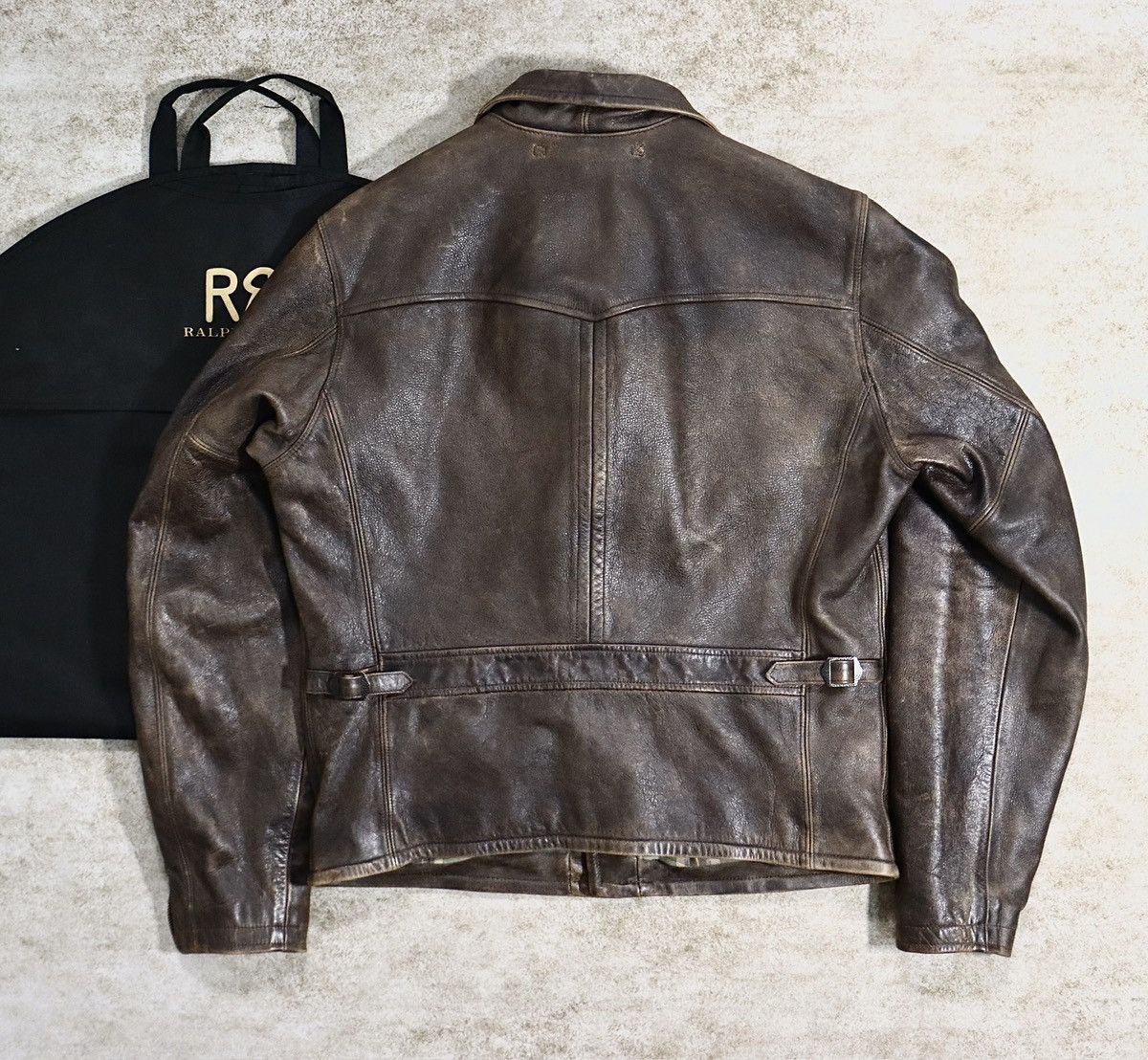 Ralph Lauren Double RL/RRL 24ss Leather Moto Jacket，size M | Grailed