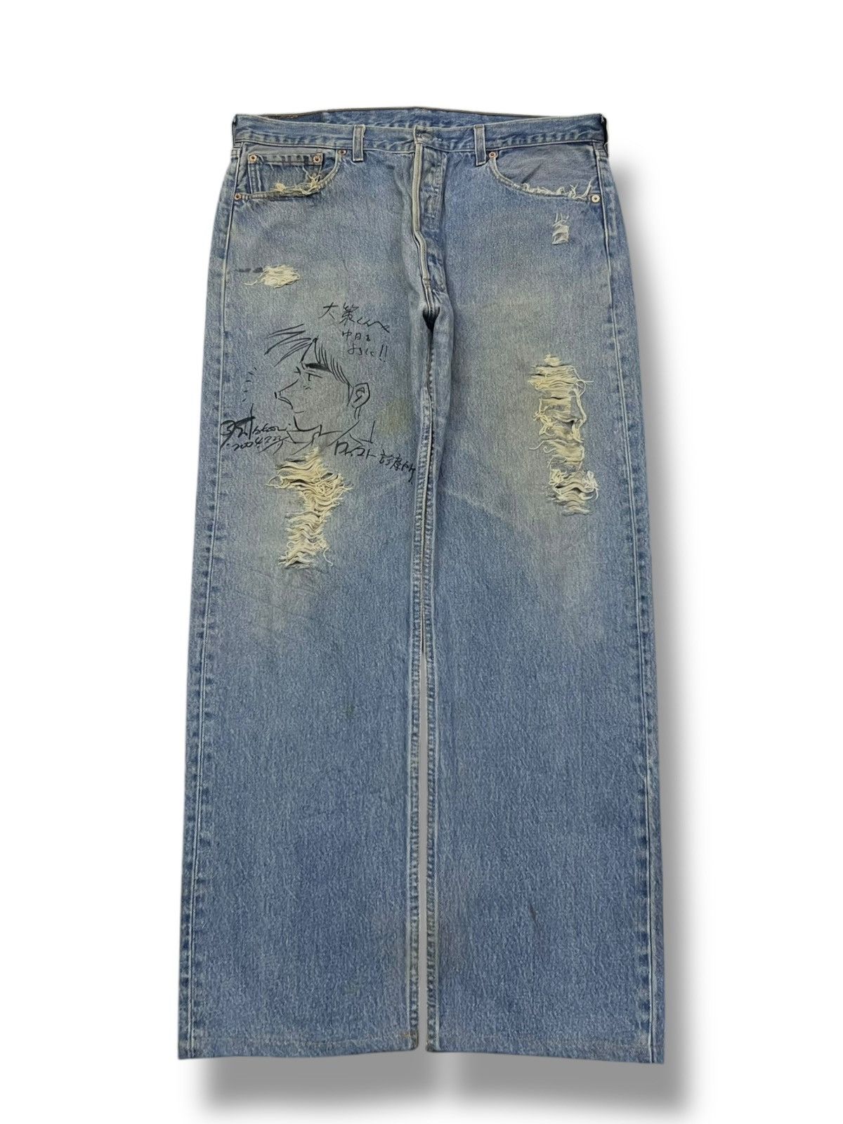 Levi's Loose Vintage 90s Levi’s 501 U.S.A - Faded Wash, Distressed Size US 37 - 2 Thumbnail
