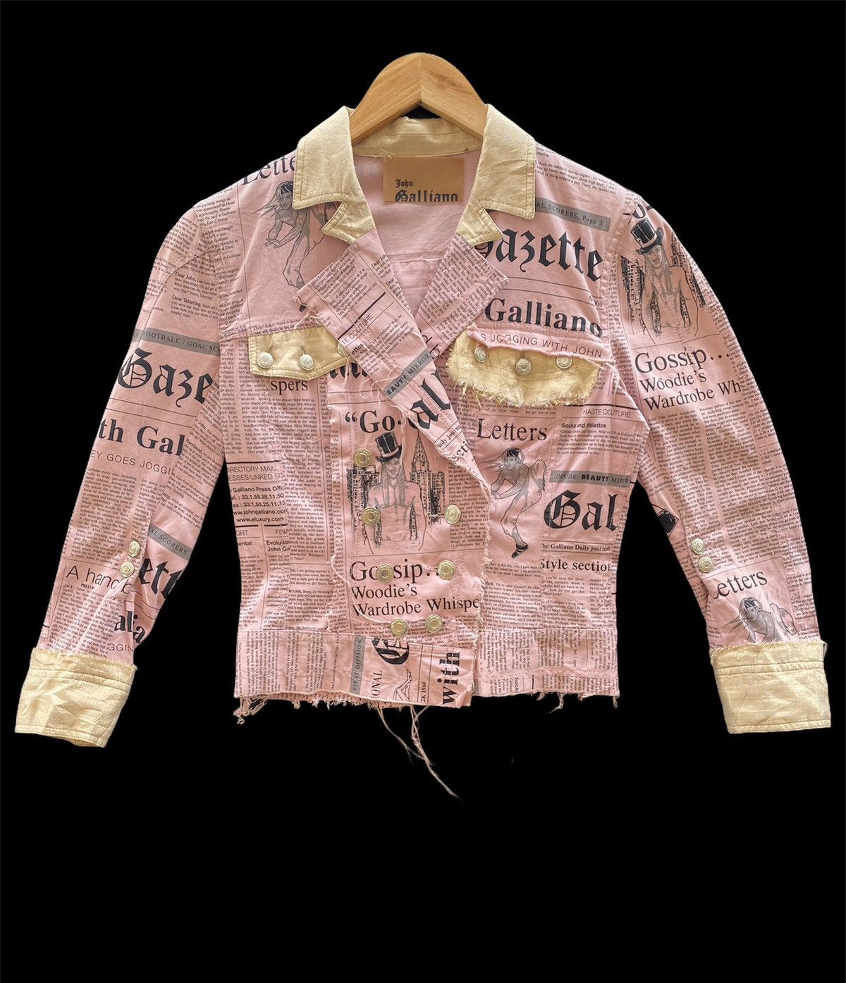 John Galliano John Galliano Gazette Newspaper SS2005 Double Breast Jacket Size S / US 4 / IT 40 - 1 Thumbnail