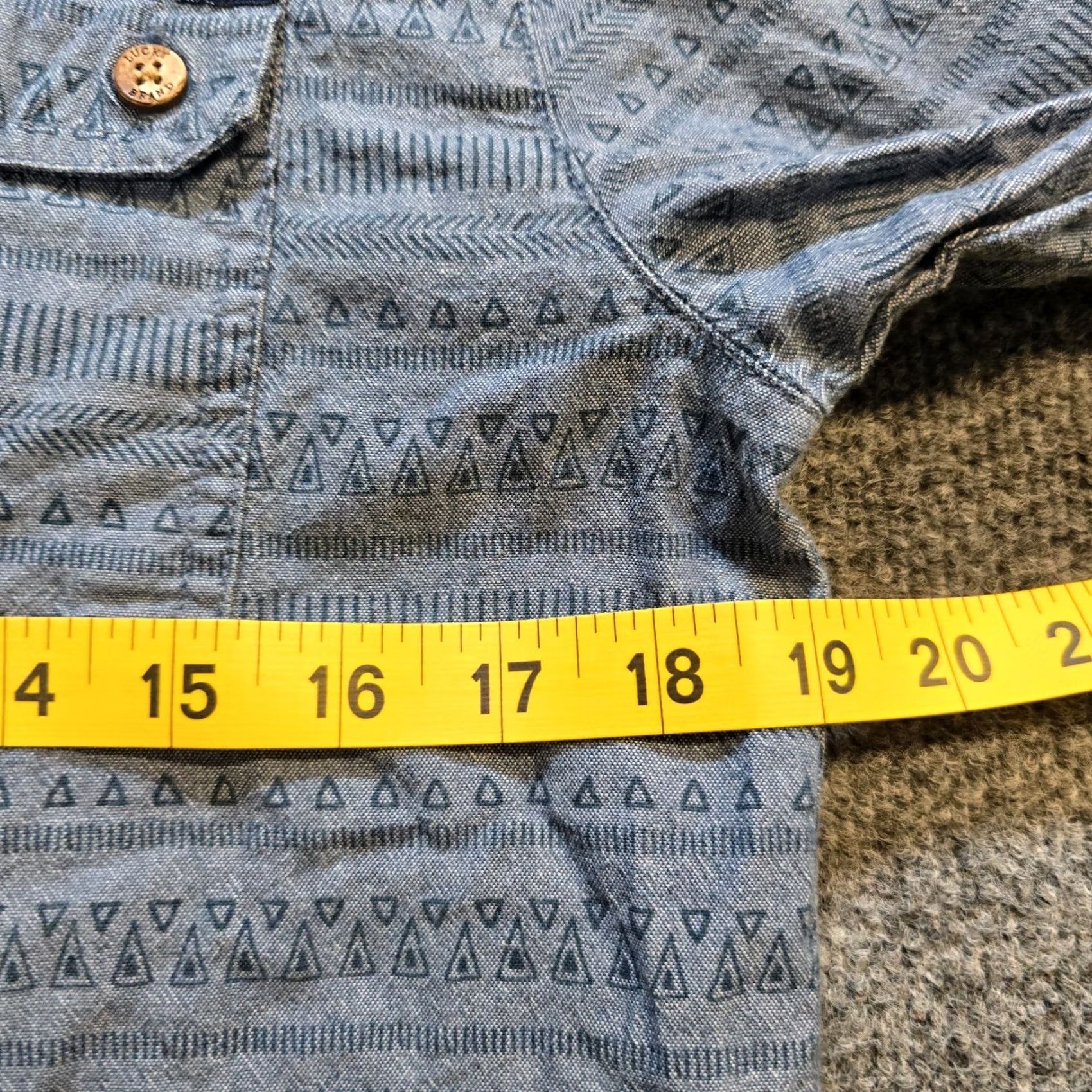 Lucky Brand Lucky Brand Shirt Mens XL Blue Southwest Western Button Long Sleeve Casual Button-Up Geometric Cotton Western Shirt Size US XL / EU 56 / 4 - 6 Thumbnail