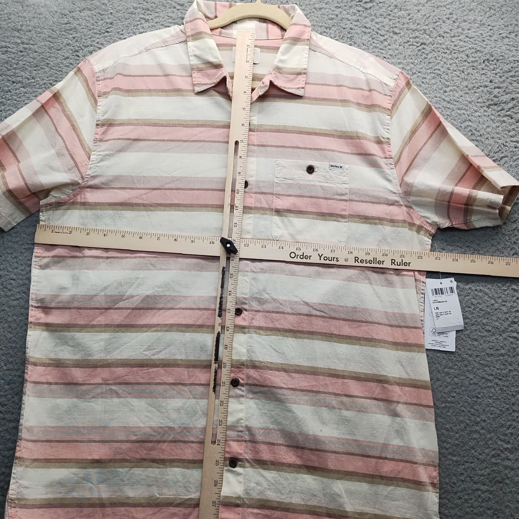 Hurley Hurley Shirt Mens L Multicolor Lido Striped Comfort Short Sleeve Collared Button-Up Size US L / EU 52-54 / 3 - 7 Thumbnail