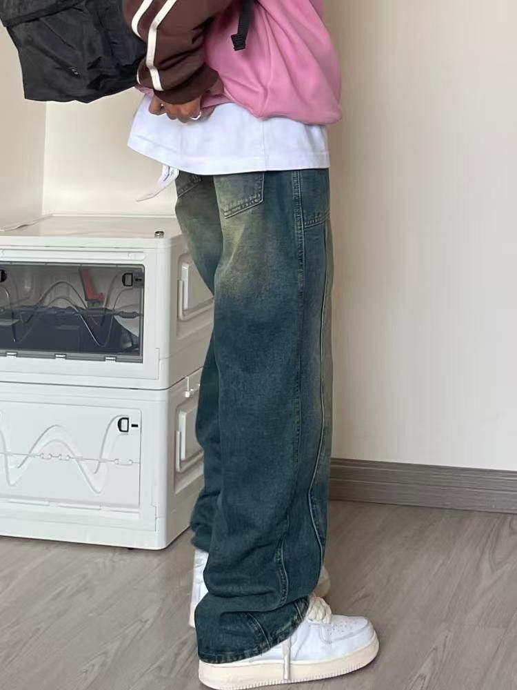 Japanese Brand × Jean Blue Street Wash Vintage Straight Cargo Jeans Size US 32 / EU 48 - 3 Thumbnail