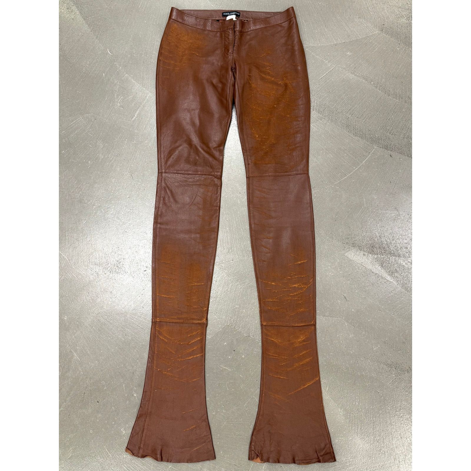 Dolce & Gabbana A/W2001 Dolce & Gabbana runway over-heel leather pants Size US 26 / EU 42 - 1 Thumbnail