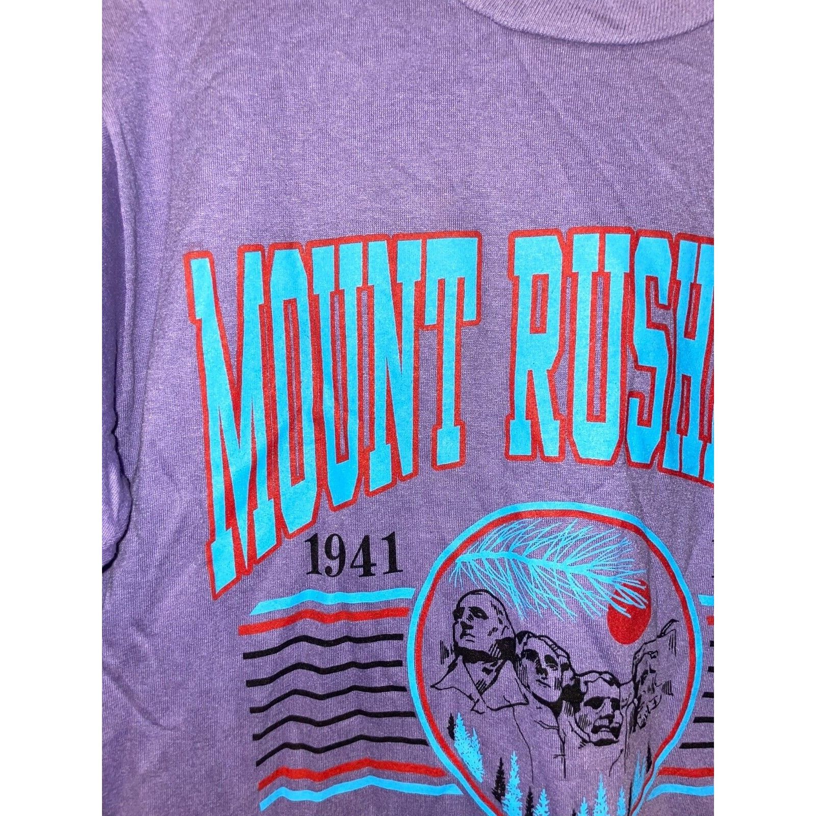 Jerzees Vintage Mount Rushmore Shirt Purple Graphic Tee 90s VTG L Size US L / EU 52-54 / 3 - 3 Thumbnail