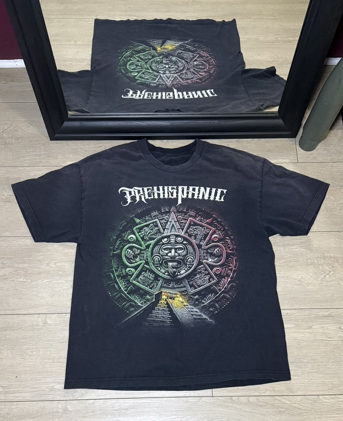 Affliction Y2K 2000s Aztec Calendar & Pyramid Prehispanic Style Shirt Size US L / EU 52-54 / 3 - 1 Thumbnail