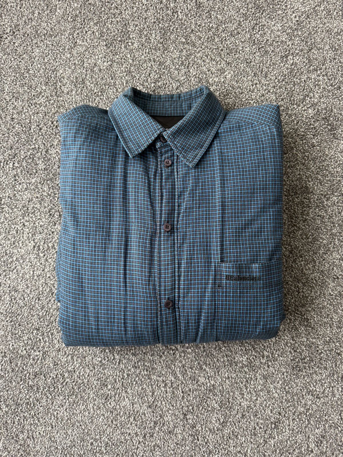 BALENCIAGA MICRO CHECK PADDED OVERSHIRT JACKET