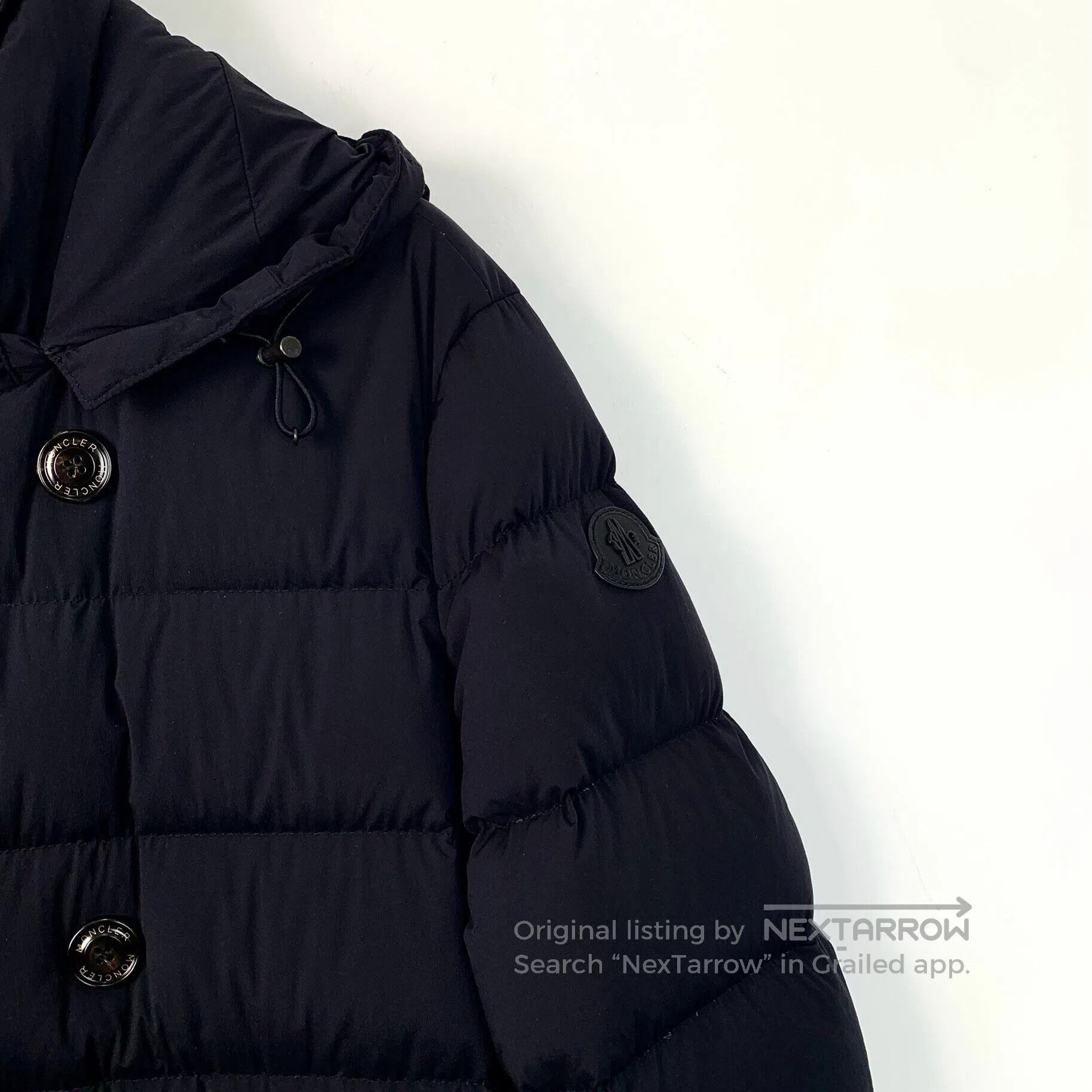 Moncler Moncler Black Logo Patch Hooded Double-Breasted Down Jacke Size US M / EU 48-50 / 2 - 3 Thumbnail