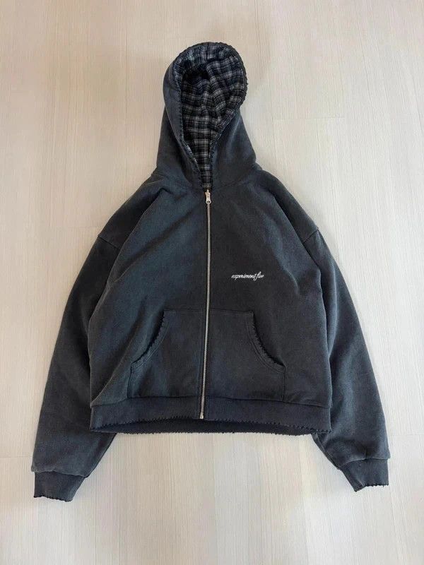 uniform experiment Experiment Five reversible plaid zip up hoodie Size US S / EU 44-46 / 1 - 1 Thumbnail
