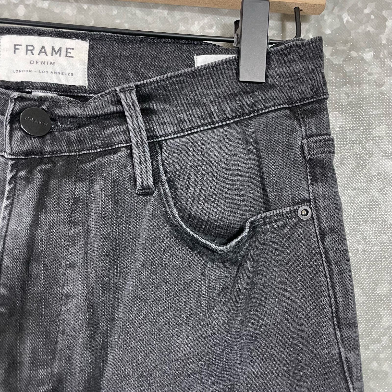 Frame Frame Denim Black Le High Skinny Ripped Raw Hem Ankle Jeans Size 30" / US 8 / IT 44 - 3 Thumbnail