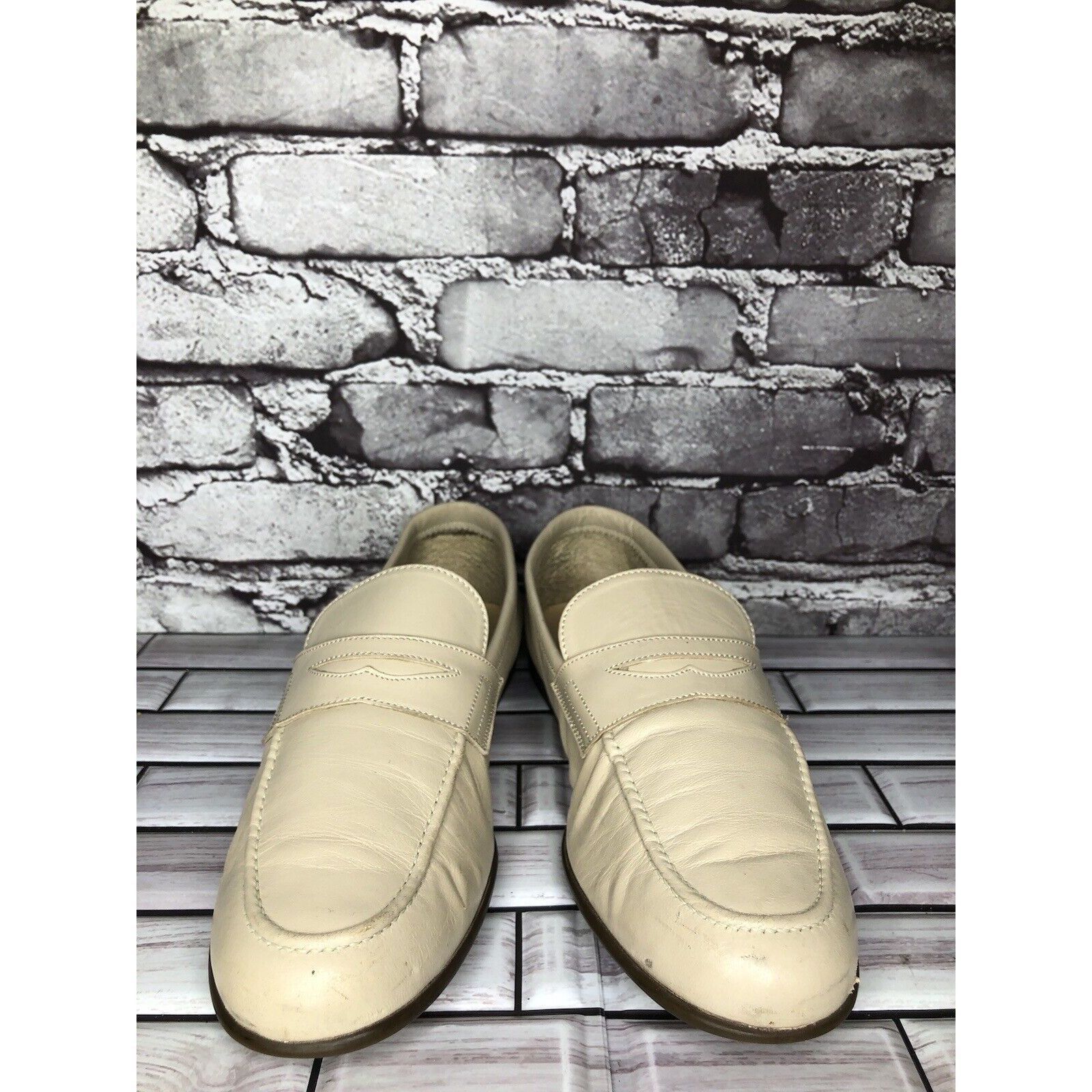 Other Caporicci Ivory Leather Casual Penny Loafers Driving Shoes M Size US 9 / EU 42 - 2 Thumbnail