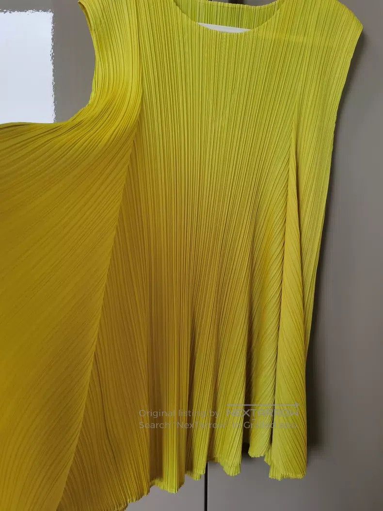 Issey Miyake Issey Miyake Yellow Sleeveless Long Top Size L / US 10 / IT 46 - 6 Thumbnail