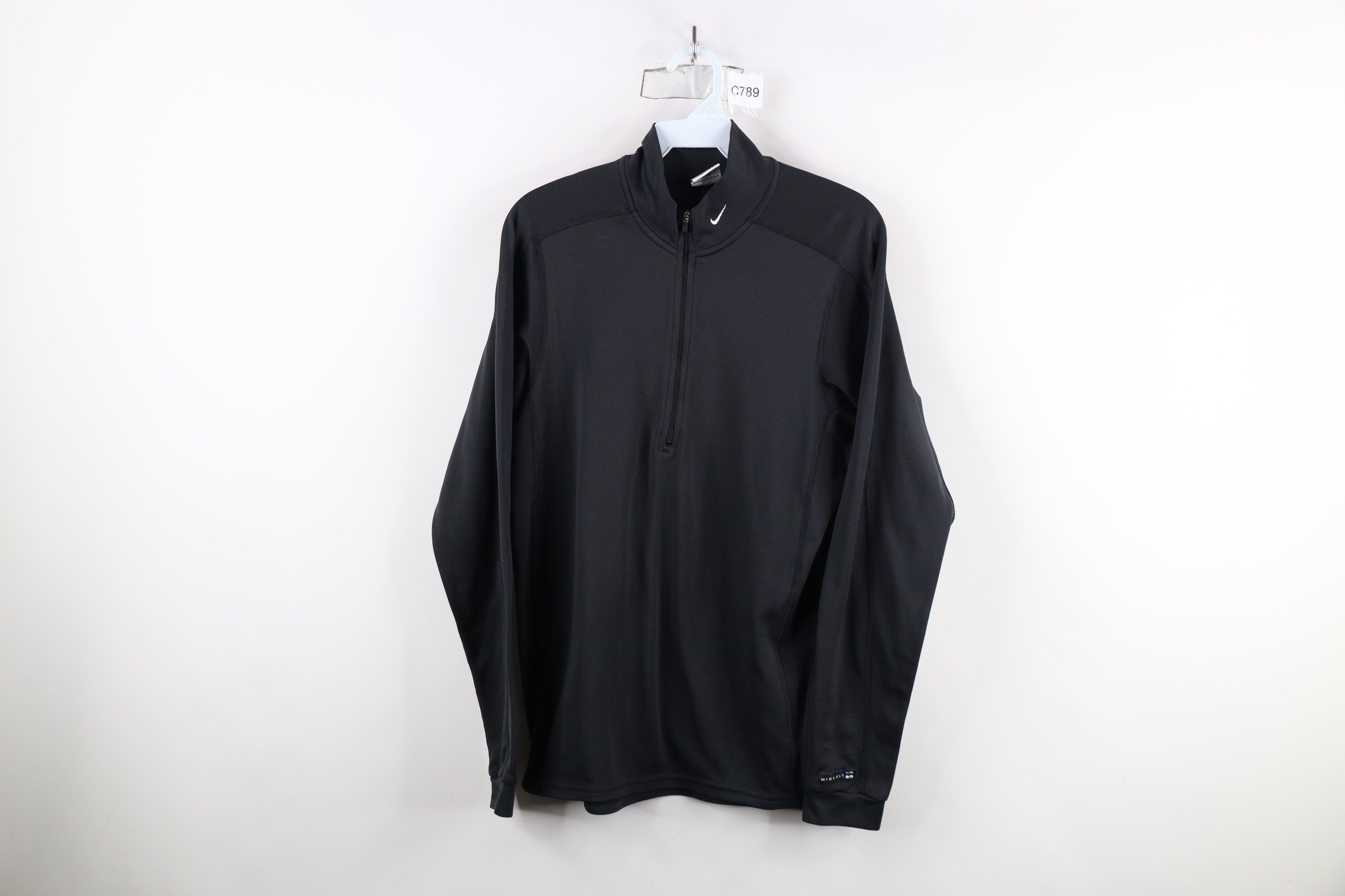 Nike × Vintage Vintage 90s Nike Mini Swoosh Half Zip Knit Top Jacket USA Size L / US 10 / IT 46 - 1 Thumbnail