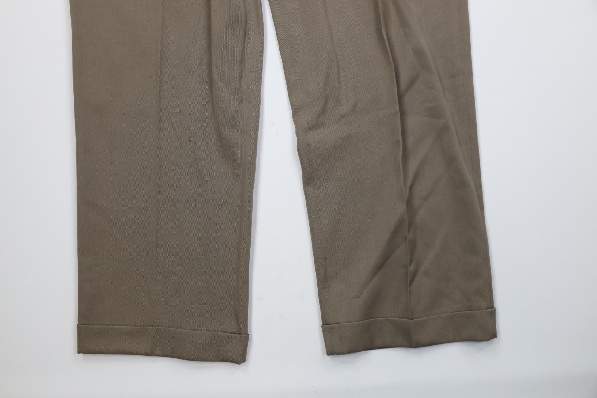 Brooks Brothers Vintage 90s Y2K Brooks Brothers Wide Leg Chino Pants Brown Size US 34 / EU 50 - 4 Thumbnail
