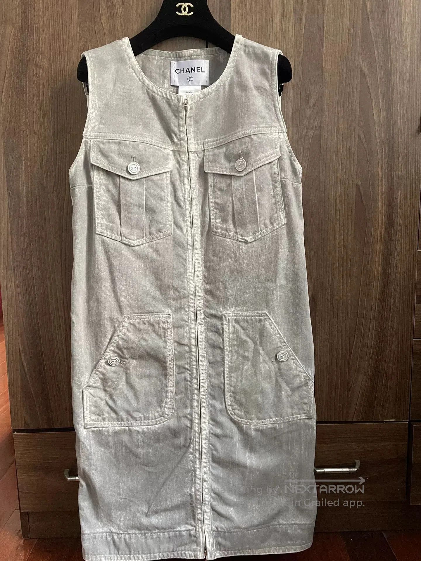 Chanel Chanel Vintage Distressed Four-Pocket Vest Dress. Size M / US 6-8 / IT 42-44 - 1 Thumbnail