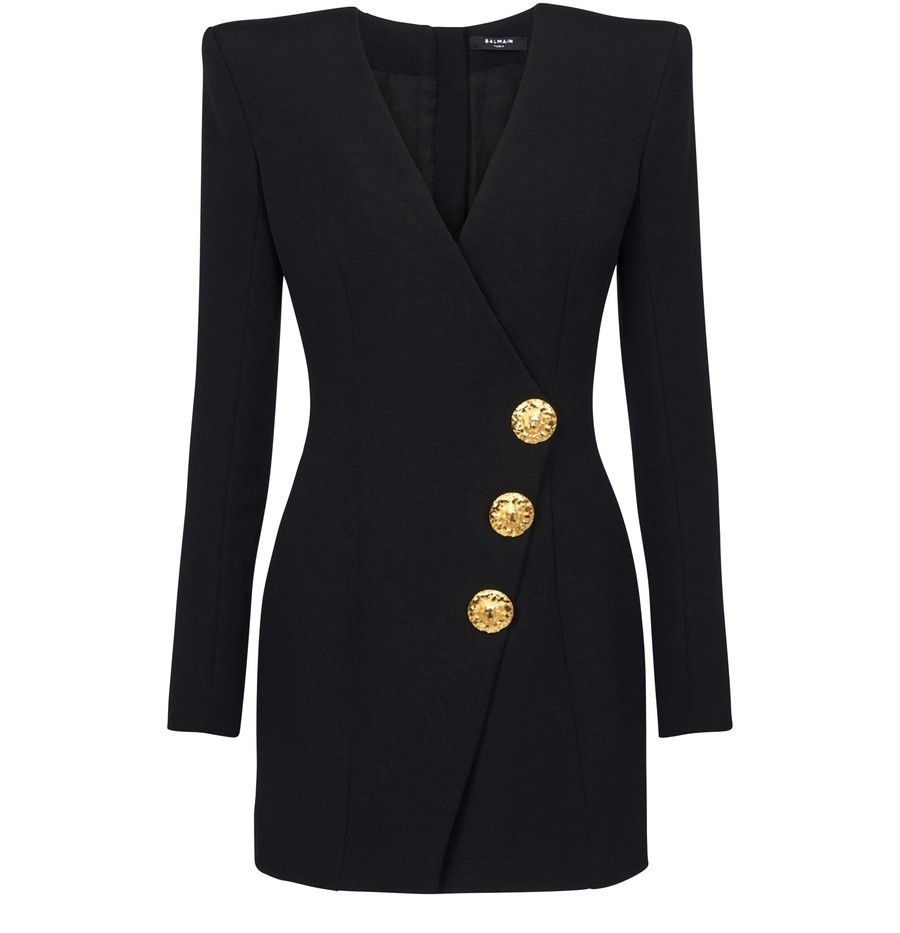 Balmain o1y0525 Elegant Mini Dress in Black Size L / US 10 / IT 46 - 1 Thumbnail