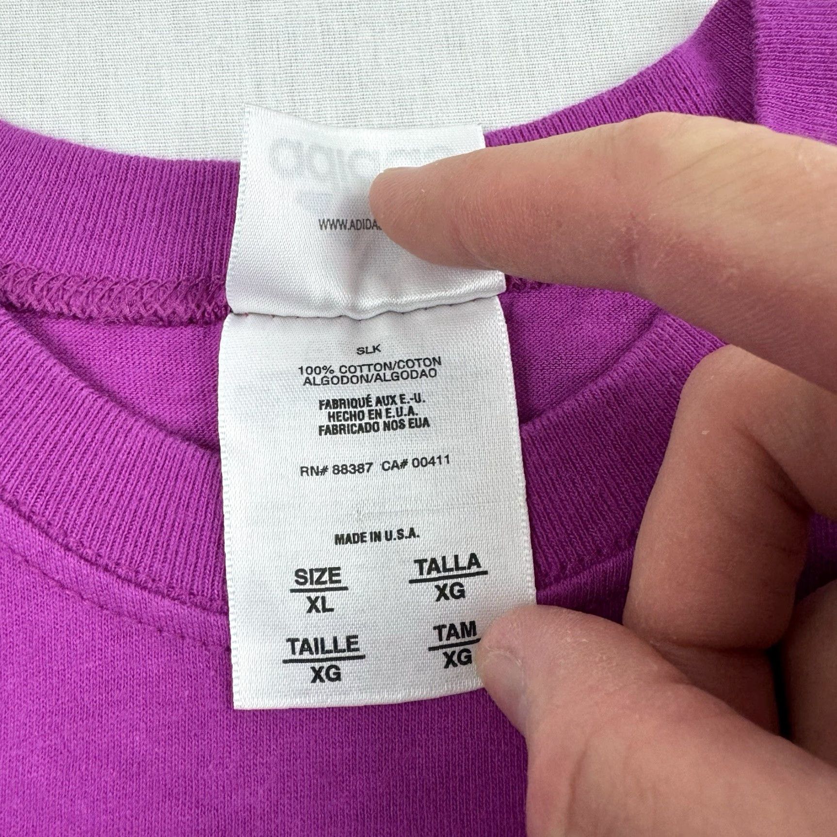 Adidas VINTAGE Adidas T-Shirt Womens XL Purple Slim Fit Crew Neck Y2K Punk Sports Size XL / US 12-14 / IT 48-50 - 5 Thumbnail