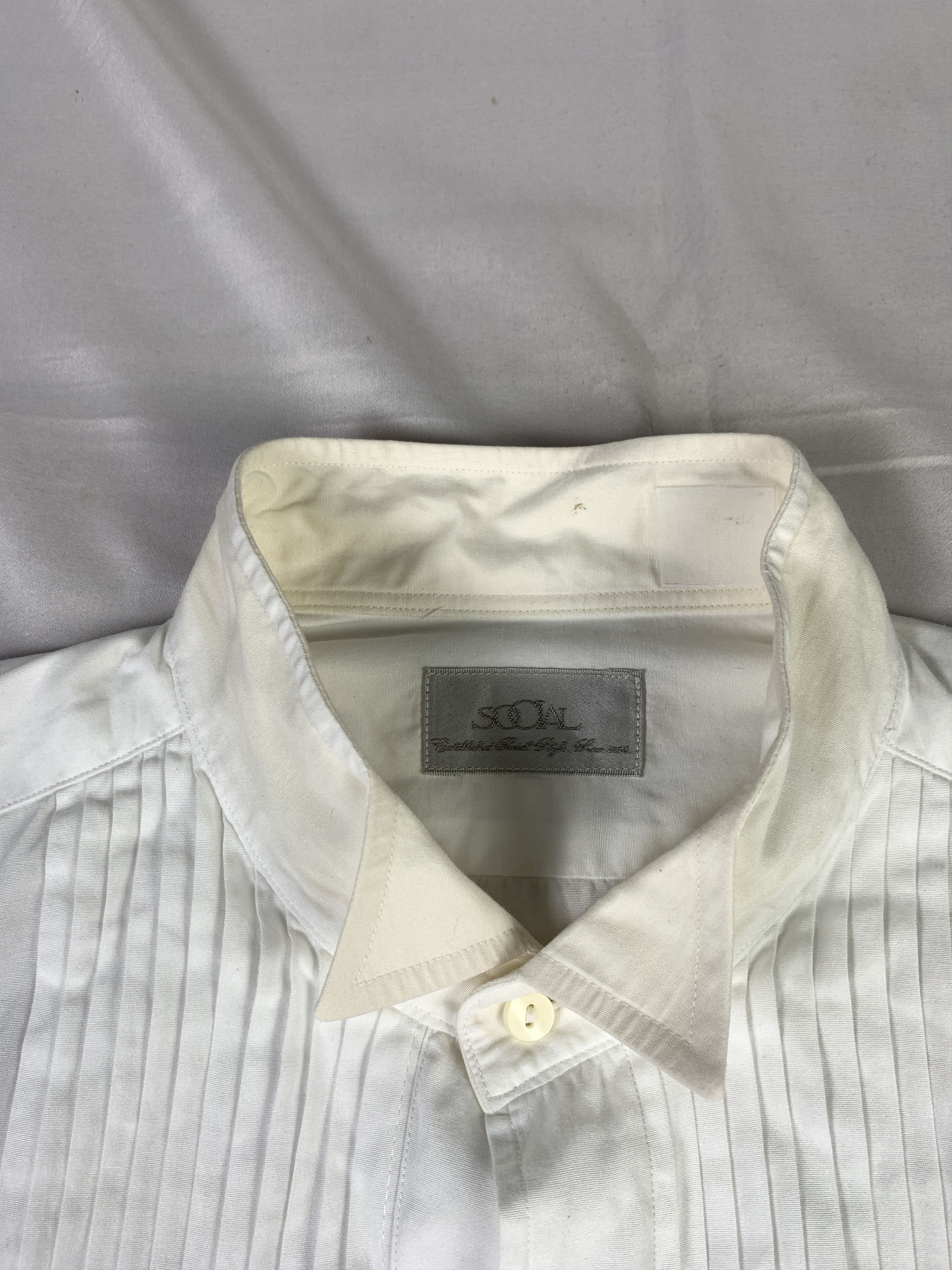 Japanese Brand Social White Formal Suit Shirt (L) Size US L / EU 52-54 / 3 - 6 Thumbnail