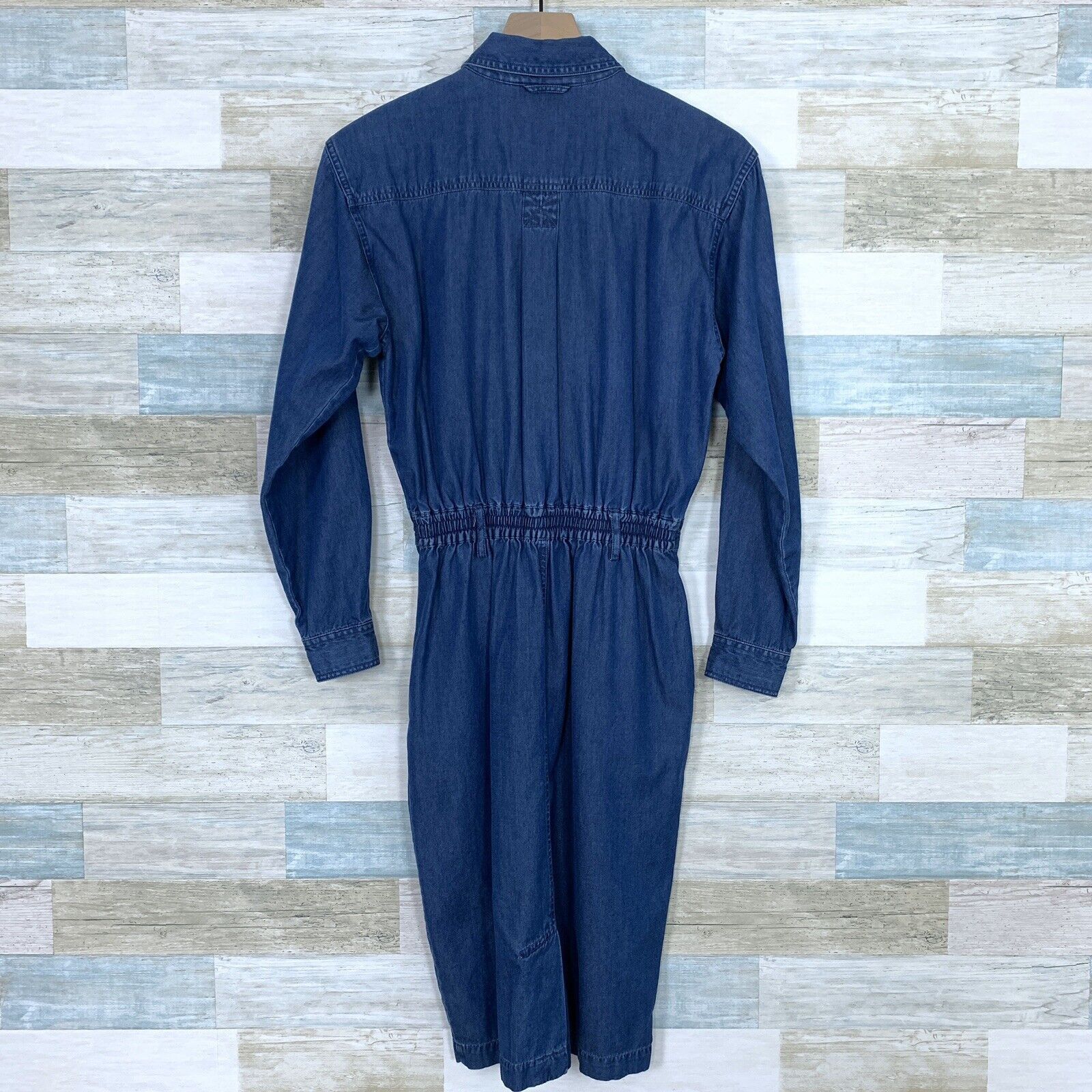Other Talbots Chambray Midi Shirt Dress Blue Cottagecore VTG 90 6P Size M / US 6-8 / IT 42-44 - 6 Thumbnail