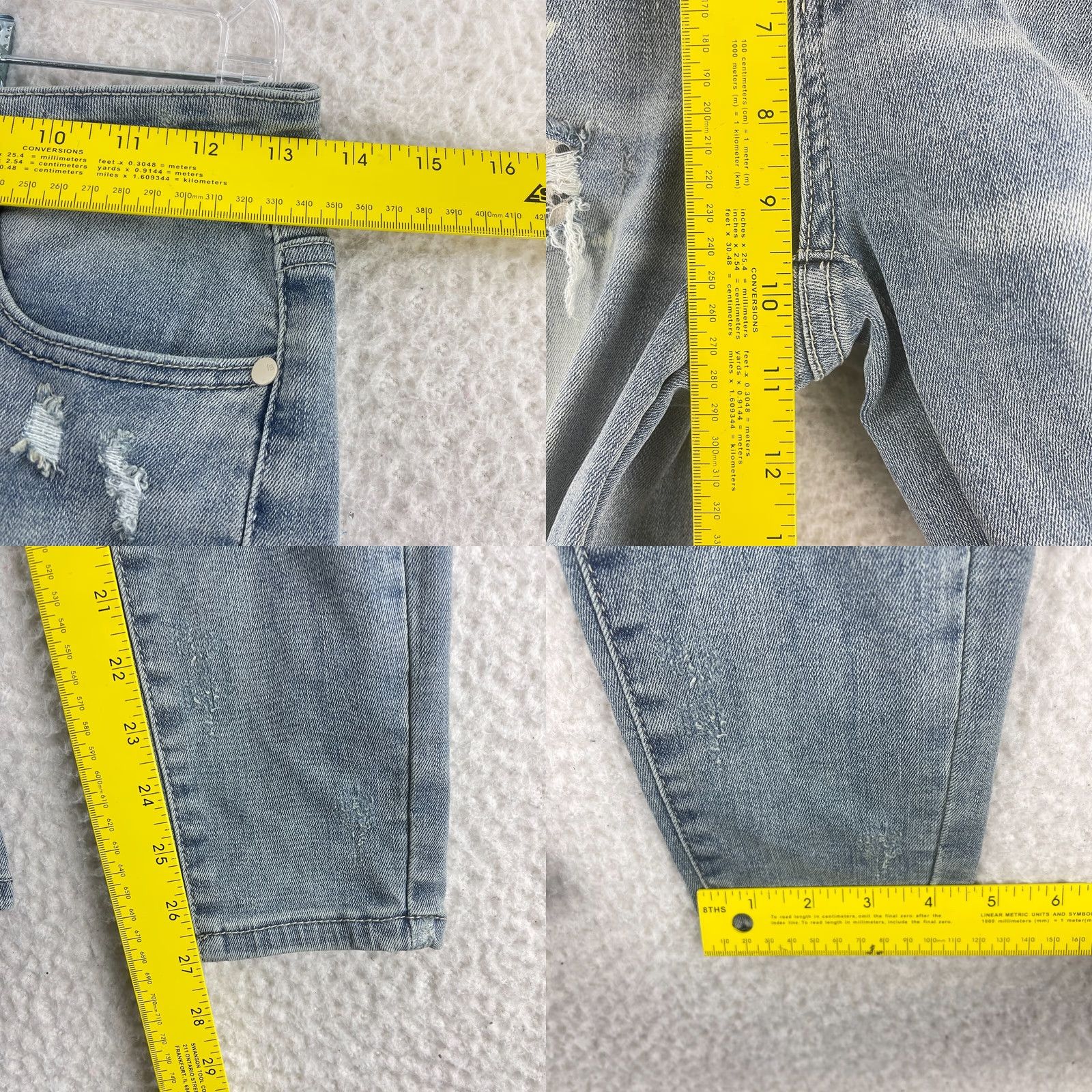 Denime Judy Blue Jeans Skinny Womens Size 26 Denim Mid-Rise Distressed Blue 5-Pocket Inseam 27"} Size 26" / US 2 / IT 38 - 8 Thumbnail