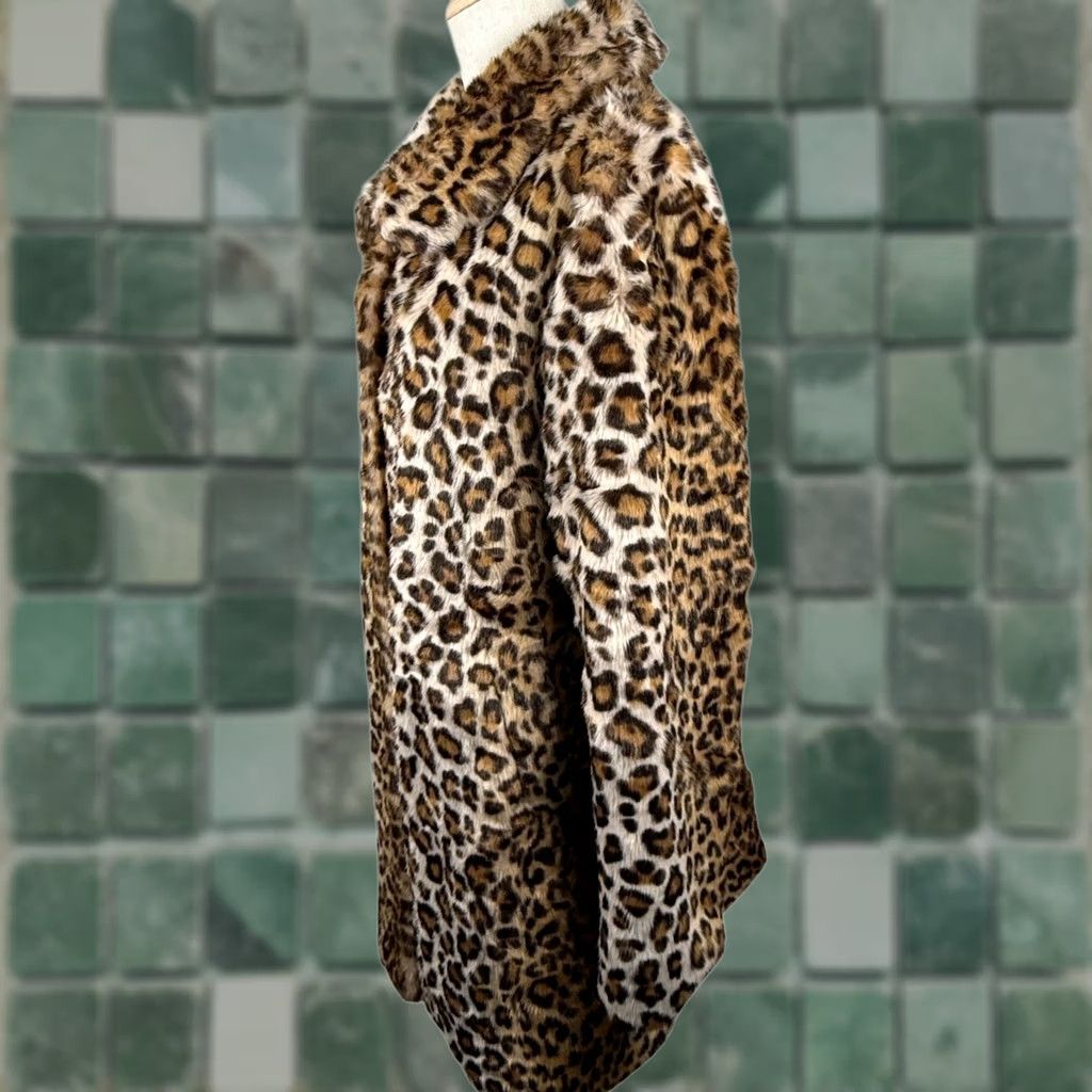 Vintage Bellivera Women XL Faux Fur Coat Leopard Print Snap Closure Overcoat Winter Size XL / US 12-14 / IT 48-50 - 1 Thumbnail