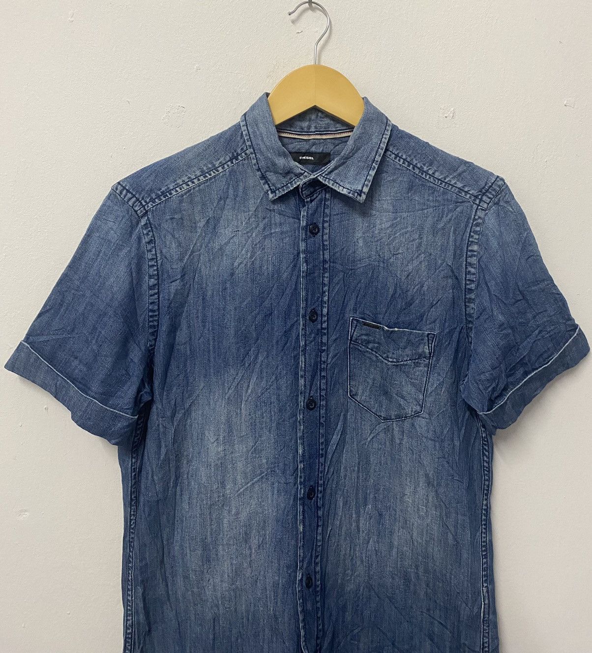 Diesel Vintage Diesel Short Sleeve Comfort Stretch Chambray Shirt Size US S / EU 44-46 / 1 - 3 Thumbnail