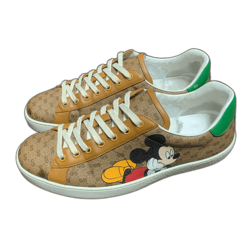 Gucci Gucci Mickey Mouse Low-Top Sneakers in Beige Size US 8 / IT 38 - 1 Thumbnail