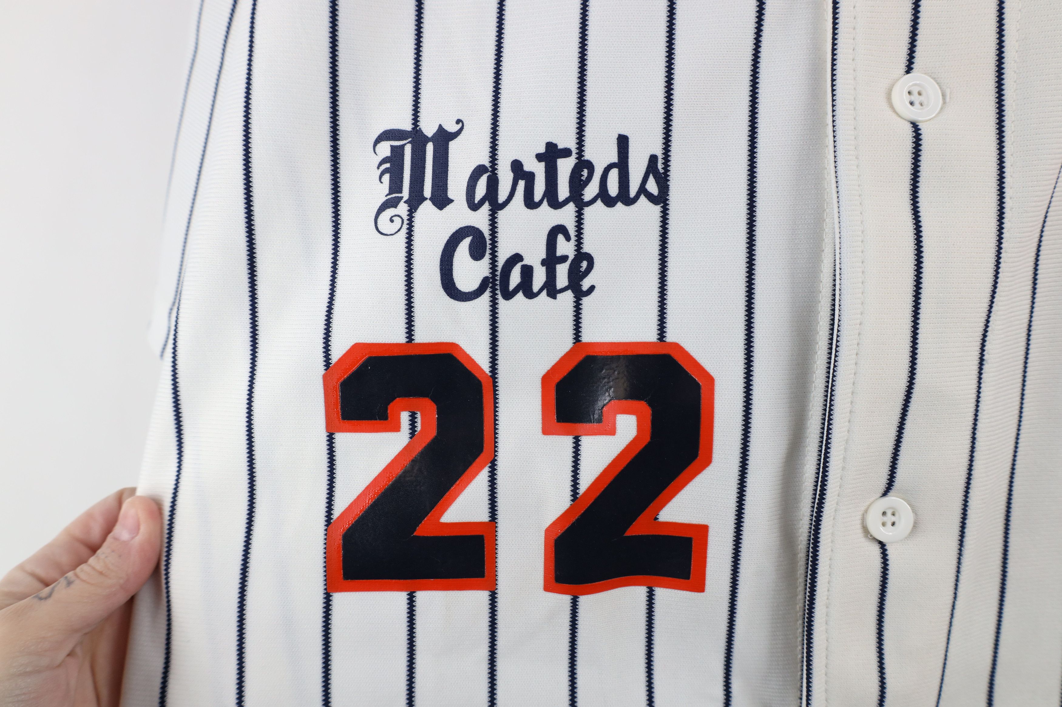 Vintage Vintage 90s Streetwear Pinstriped Baseball Jersey White USA Size US XL / EU 56 / 4 - 6 Thumbnail