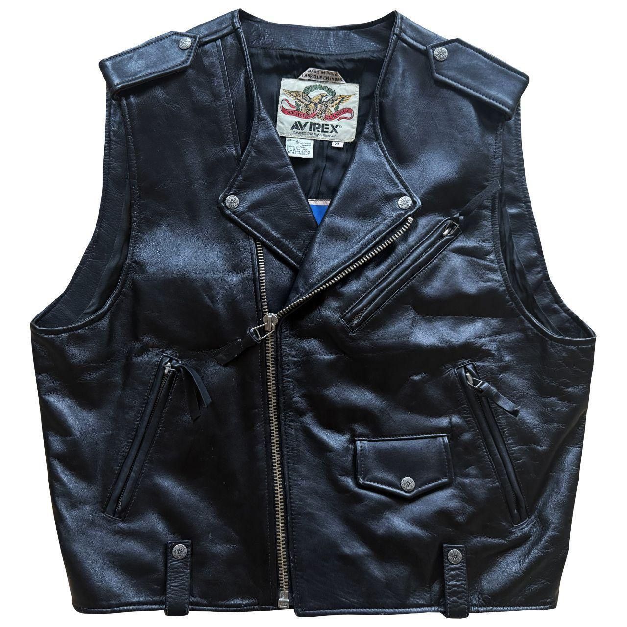 Avirex Avirex Leather Biker Vest Size US XL / EU 56 / 4 - 2 Thumbnail