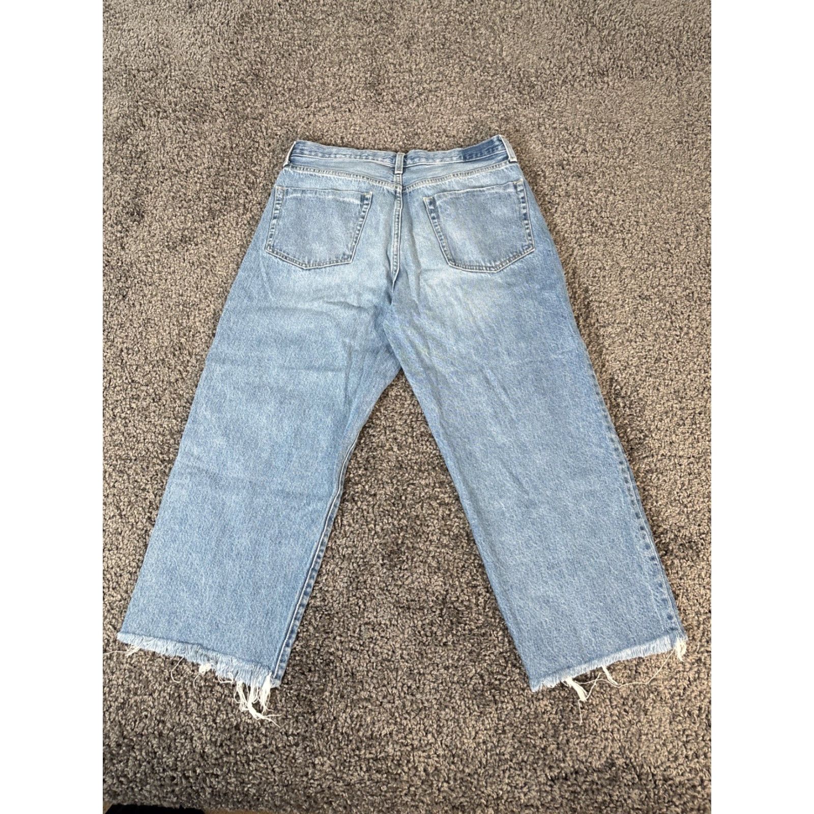 Vintage Etica Devon High Rise Wide Jeans Women 31 Blue Light Wash Button Fly Frayed Hem Womens Size 24" / US 00 / IT 34 - 8 Thumbnail