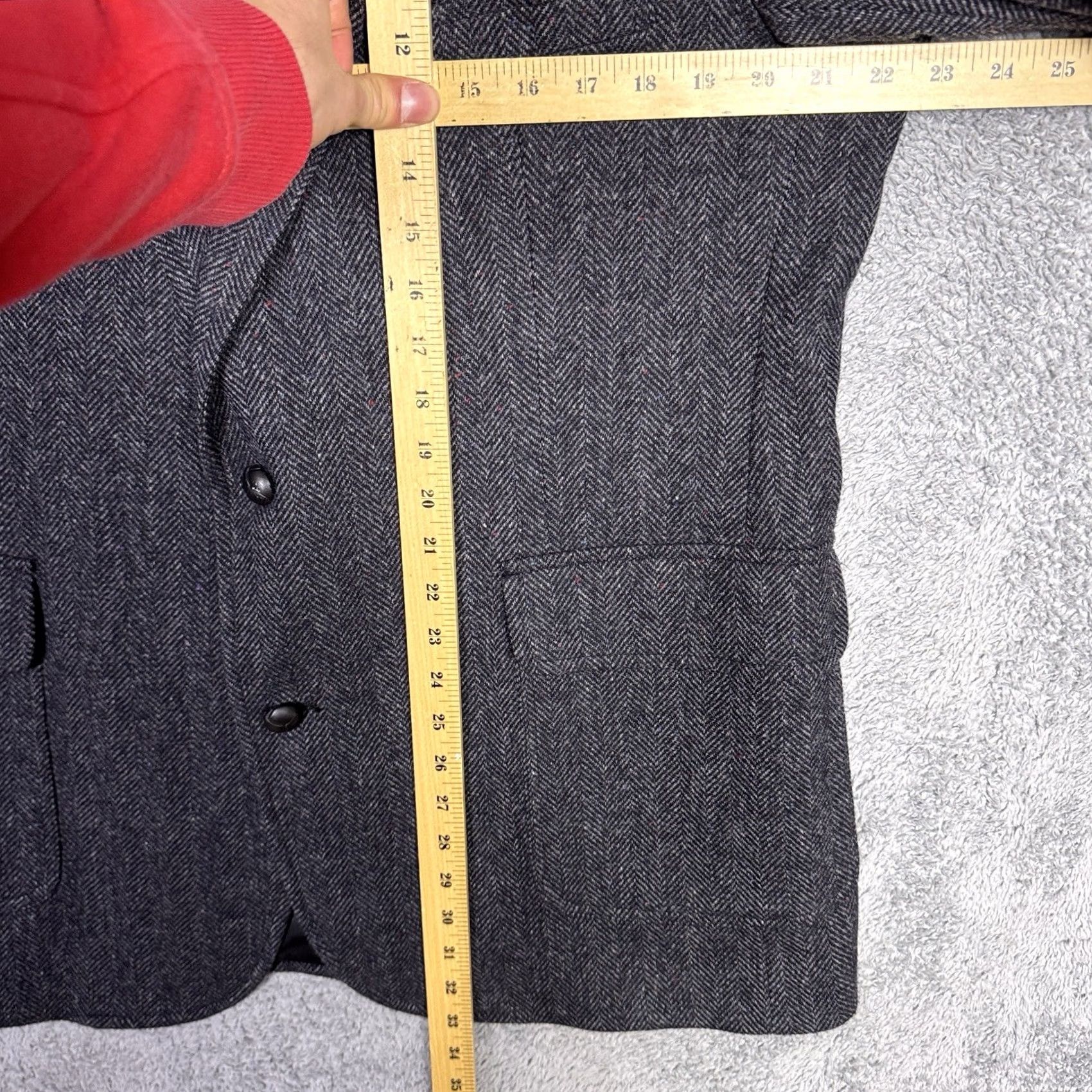 Pendleton Pendleton Blazer Men 44L Wool Tweed Vintage USA Geometric 80s 90s Notch Lapel Regular Single-Breasted 2-Button Chest 44 in Gray Size 44R - 7 Thumbnail