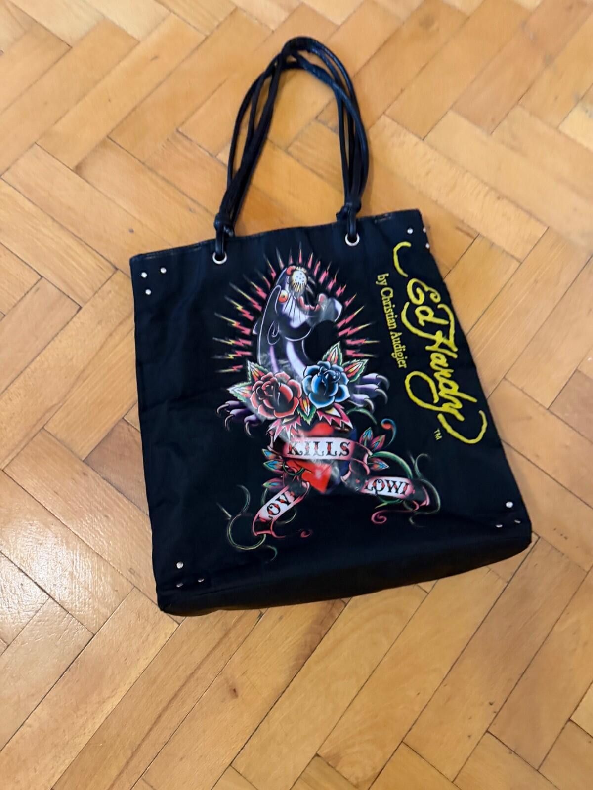 Ed Hardy Vintage Ed Hardy Love Kills Slowly Tote Bag Size ONE SIZE - 3 Thumbnail
