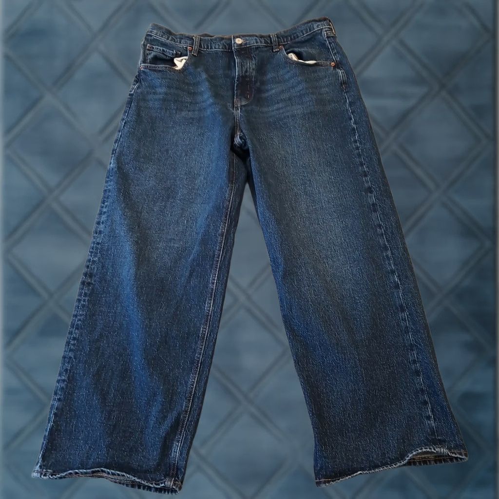 Old Navy Old Navy Jeans Womens 14 Blue Wide-Leg Button Fly 35x29.5 Denim Oscar 5-Pocket Design Womens Size 36" / US 14 / IT 50 - 1 Thumbnail