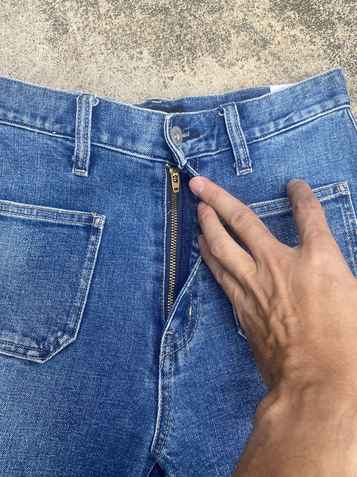 Japanese Brand Flare Jeans Rag Machine Bust Pant Bootcut Size US 27 - 11 Thumbnail