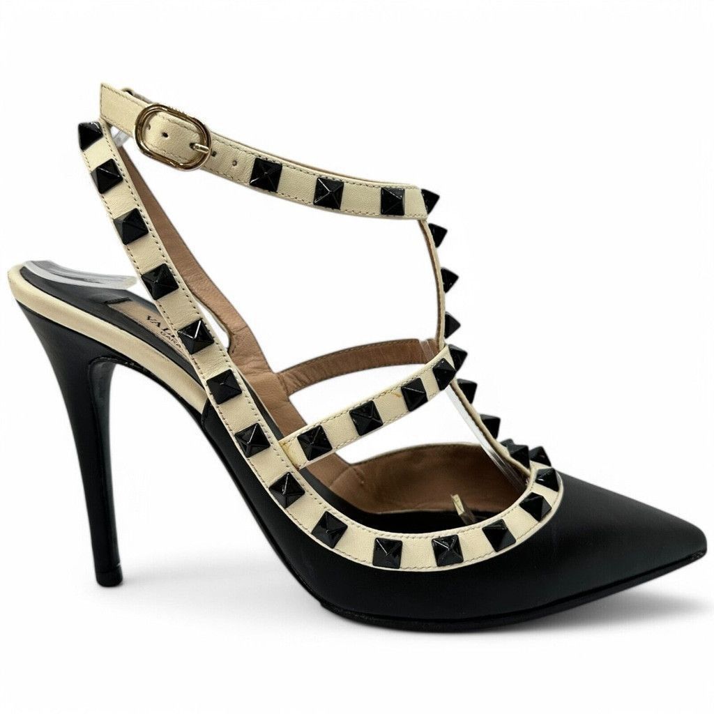 Valentino Valentino Rockstud Ankle Strap 100mm Pumps 36.5 Leather Size US 6.5 / IT 36.5 - 3 Thumbnail